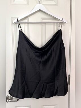 Impressions Black Satin Cowl Neck Camisole NWOT